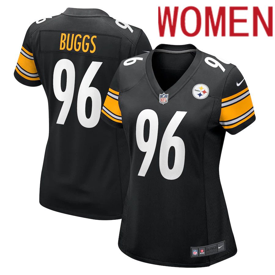 Women Pittsburgh Steelers #96 Isaiah Buggs Nike Black Game NFL Jersey->women nfl jersey->Women Jersey